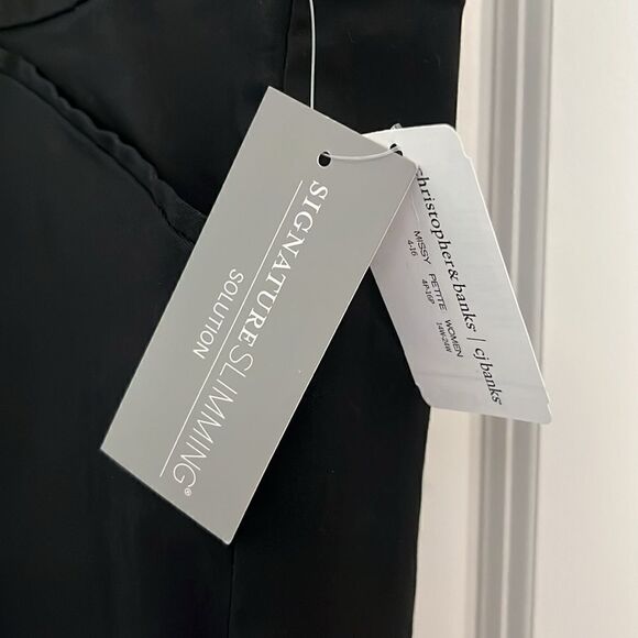 Christopher & Banks Signature Slimming Capri Teal & Citron Medallion Floral Trim - Picture 4 of 9